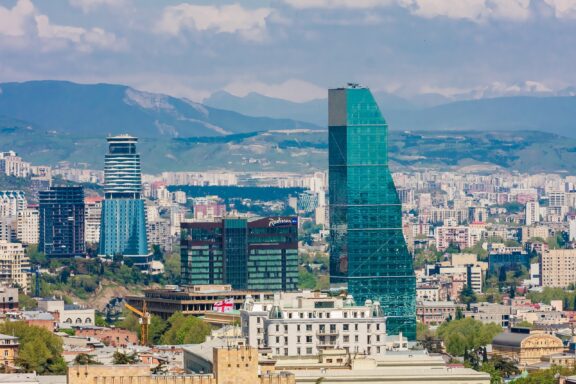 Modern buildings in the Business District of Tbilisi