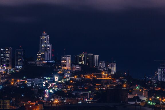 Night skyline of the city of Tegucigalpa