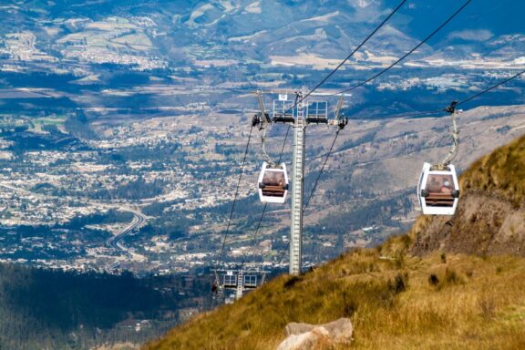 Cable Cars Over Quito Cityscape TelefériQo cable car in Quito