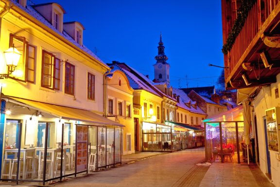 Twilight over Tkalčićeva Street Tkalčićeva Street in Zagreb