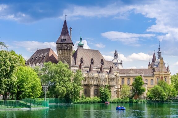 The Vajdahunyad Castle in City Park, Budapest