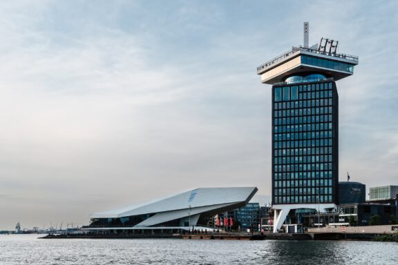 A'DAM Toren (A'DAM Tower), the city's iconic 22-story tower