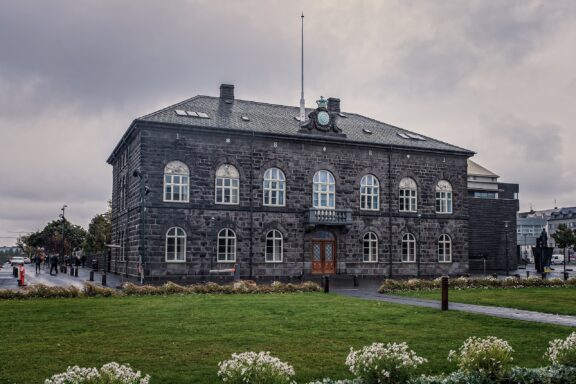 Alþingishúsið is a historical and political landmark in Reykjavik 