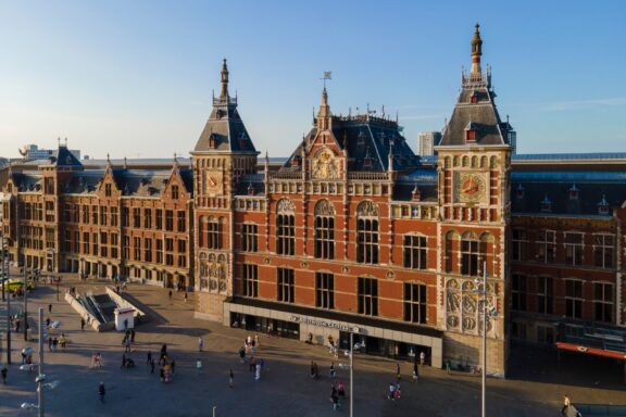 The Central Railway Station of Amsterdam, which opened in 1889