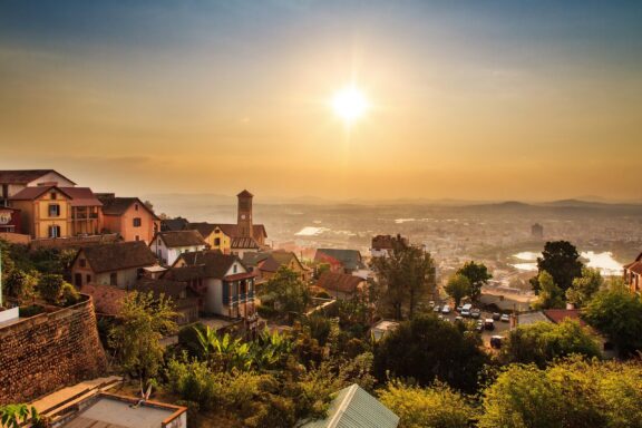 Sunset Over Antananarivo Cityscape Sunset featuring the landscape of Antananarivo