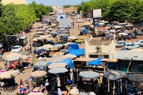 Bustling Street Market in Bamako The Grand Marche of Bamako, a melting pot of Malian cultures