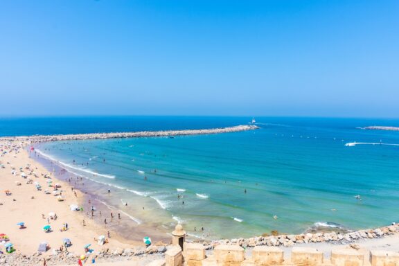 Beach of Rabat, located along the coastline of Rabat