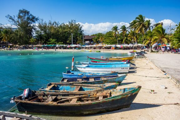 Boats on the Boca Chica Beach in Santo Domingo