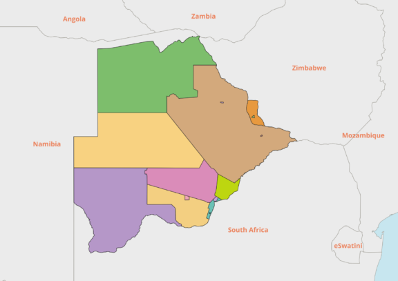 Bostswana outline map