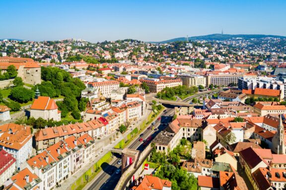 Landscape of Bratislava on a sunny day