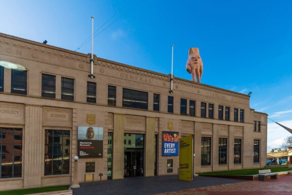 Exterior View of City Gallery Wellington with Sculpture on Roof City Gallery Wellington