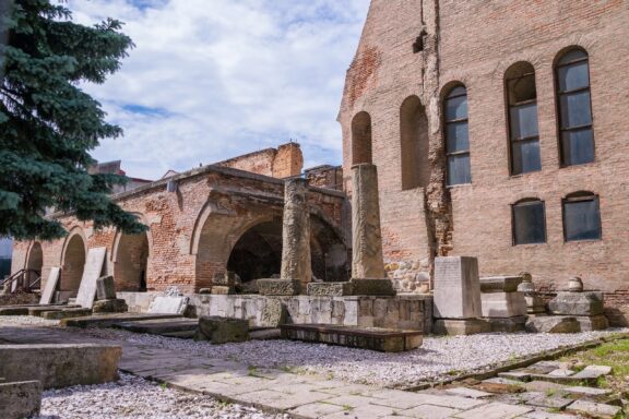 Old Court Palace Ruins Curtea Veche, dating back to the 15th century