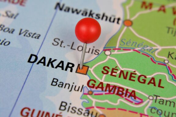 Location of Dakar, Senegal