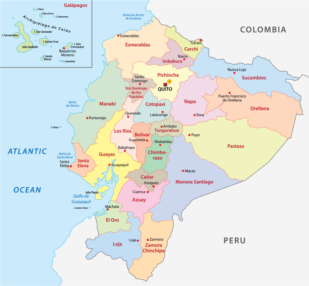 Ecuador provinces map