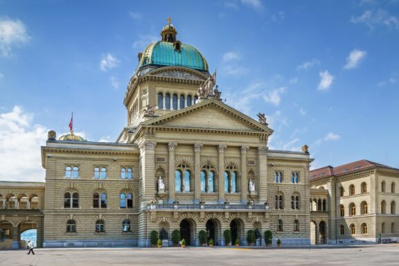 The Federal Palace (Bundeshaus) in Bern, the Swiss Federal Assembly and Federal Council seat