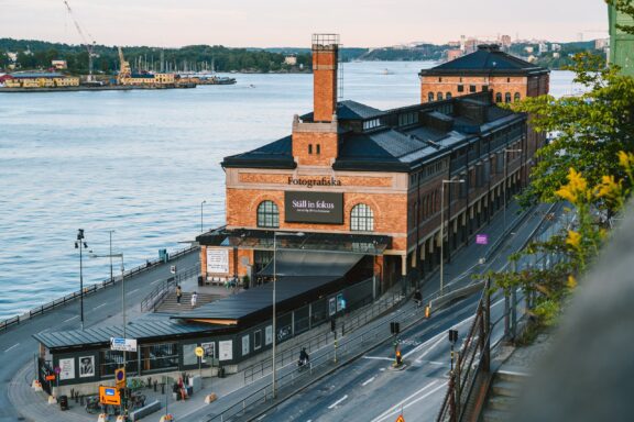 Fotografiska Museum and Surroundings at Dusk Fotografiska, housed in a former customs building in the district of Södermalm