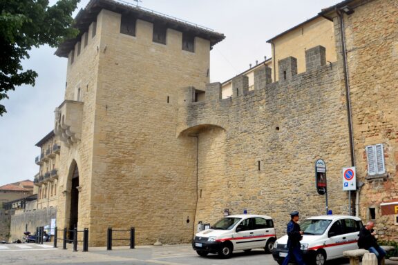 Republic of san marino 05 24 2019: san francesco gate