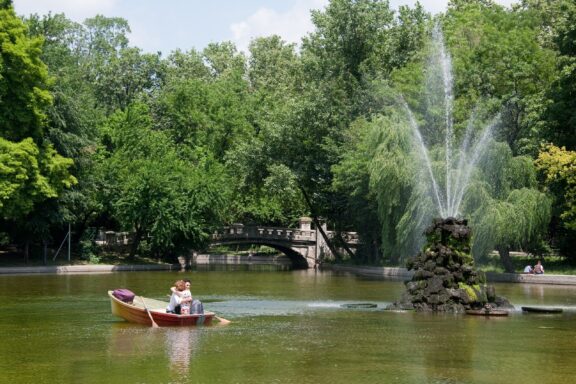 Boating Near Fountain in Cișmigiu Gardens Cismigiu Gardens, a notable landmark