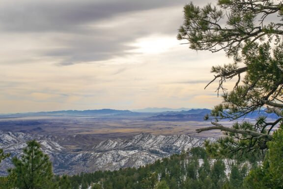 Looking south into the distance from Ladybug Peak on Mount Graham.