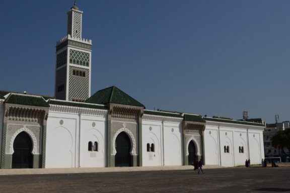 Mosque with Minaret under Blue Sky The Grand Mosque of Dakar