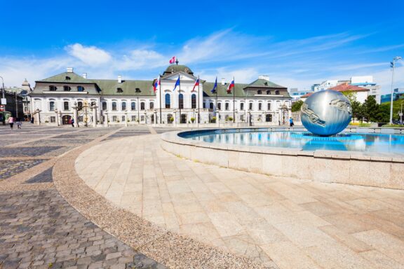 The Grassalkovich Palace, featuring a Rococo architectural style