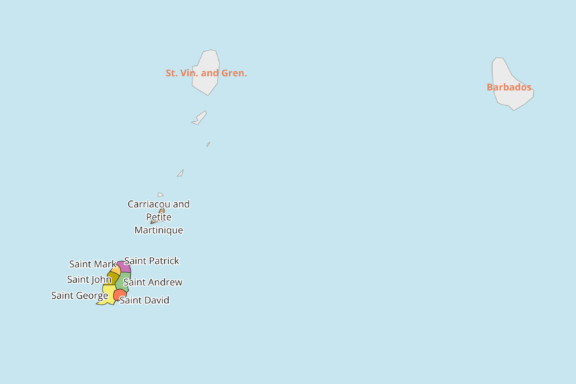 Grenada politcal map