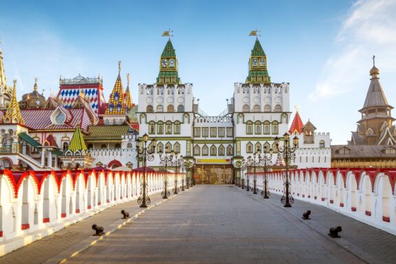 Panorama of izmailovsky kremlin in moscow russia