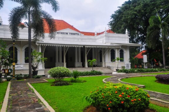 Exterior View of Jakarta Textile Museum with Garden Jakarta Textile Museum, established in 1976 by the Governor of Jakarta, Ali Sadikin