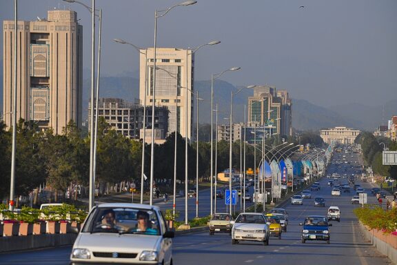 Jinnah Avenue in the Blue Area in Islamabad