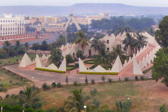 Aerial View of a Monument Complex Modibo Keita Memorial, featuring a reflective of Mali's rich cultural and historical heritage