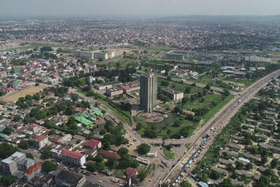 Aerial View of Kinshasa Cityscape The landscape of Kinshasa
