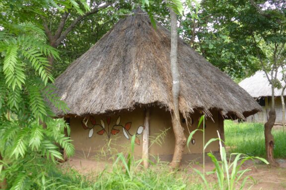 Thatched Hut in Cultural Village Authentic, Traditional Malawian Huts in the Kumbali cultural village