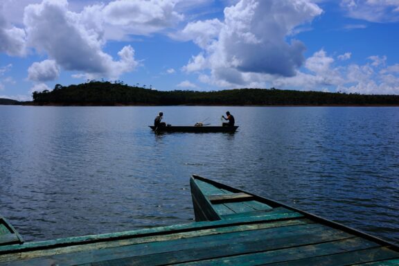 Boat on Lake Mantasoa Lake Mantasoa is a man-made reservoir