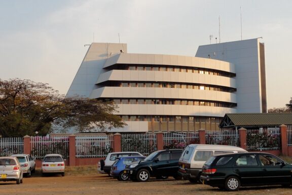 Modern Office Building in Lilongwe City Center with Parking Lot Commercial building in the city center of Lilongwe