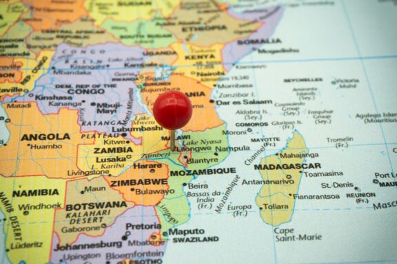 Map with Pin on Lilongwe, Malawi Pinned down location of Lilongwe, Malawi