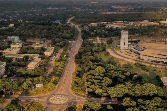 Aerial View of Lilongwe Cityscape at Dusk Skyline of Lilongwe
