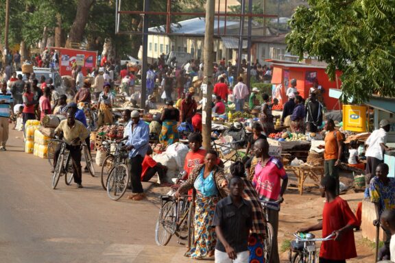 Traffic on the busy streets filled with markets in Lilongwe