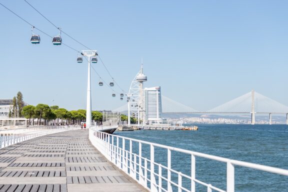 Waterfront at Parque das Nações, a favored location for leisurely walks and jogging