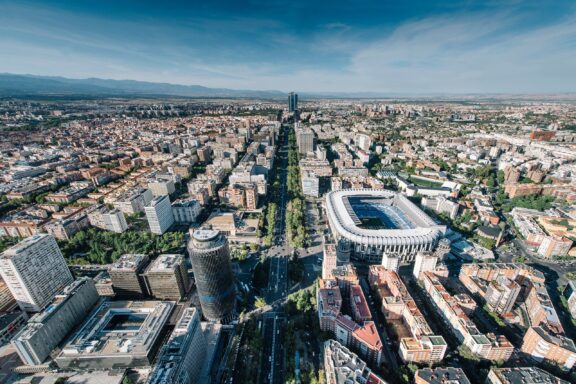 Aerial View of Madrid Cityscape Landscape of Madrid