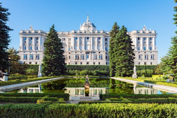 Madrid Royal Palace with Gardens in Foreground The Royal Palace in Madrid