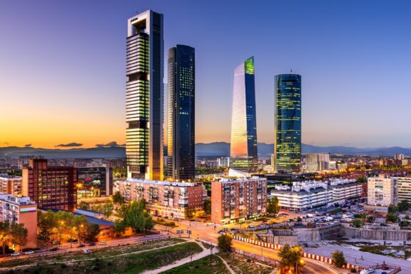 Madrid Skyline at Dusk Skyline of Madrid