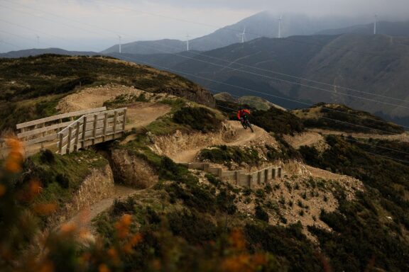 Mountain Biker on Trail at Makara Peak Park Makara Peak Mountain Bike Park