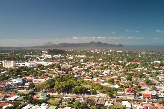 Aerial View of Managua Cityscape Landscape and geography of Managua