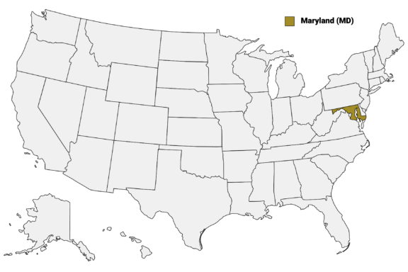 Maryland highlighted on the US map.