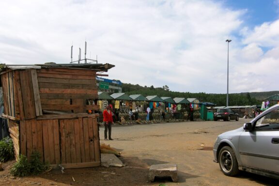Market Scene in Maseru Stalls inside the Maseru Central Market