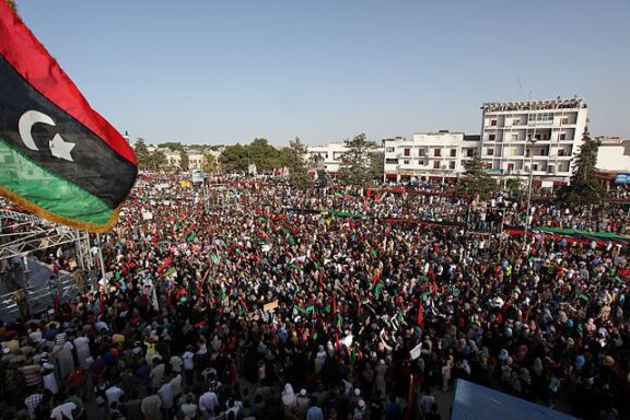 Mass demonstration in Tripoli in 2011