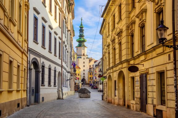 A street in Old Town leading to Michael's Gate