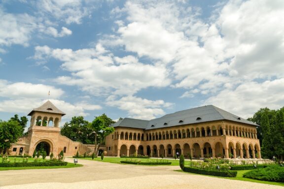 Mogoșoaia Palace under Blue Sky Mogosoaia Palace, built in the late 17th century