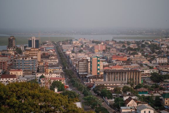 The cityscape of Monrovia during daytime