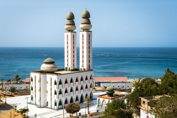 Mosque of the Divinity by the Sea Mosque of the Divinity, built between 1973 and 1997 by Mohamed Gorgui Seyni Guèye